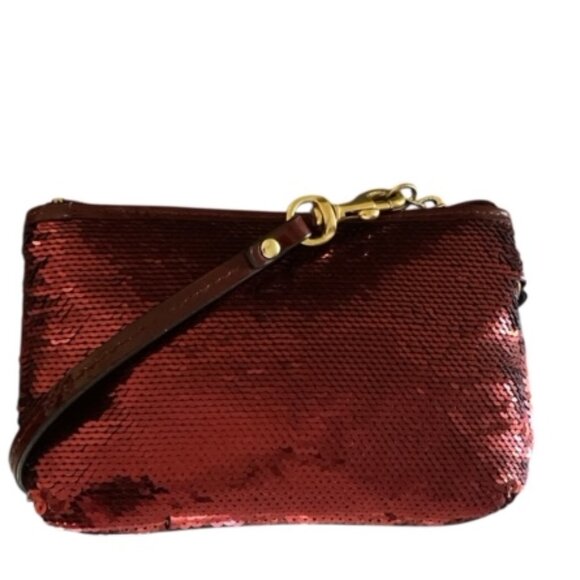 Coach Red Sequin Wristlet - Picture 4 of 8